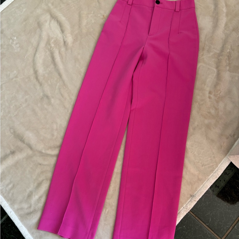 Zara Fuchsia Wide Leg Pants